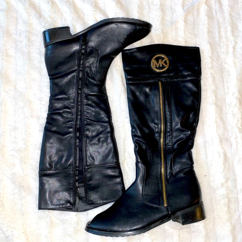 Black Michael Kors Leather Boots